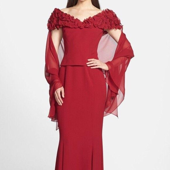 NWT Alexander by Daymor 2003 Ruffled Mother of the Bride Dress Cerise size 10 - Picture 1 of 8